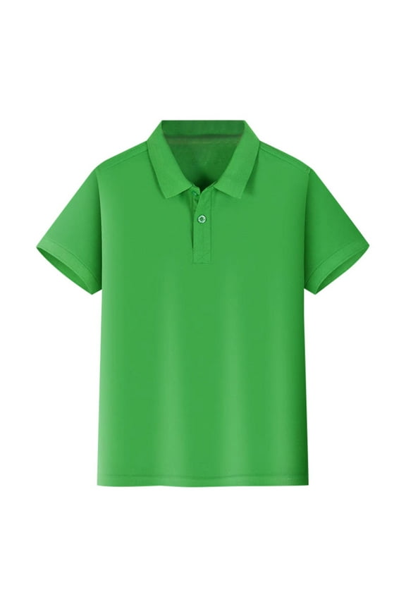 Kids Boys Girls Short Sleeve Shirt Button Closure Comfortable & Soft Pique Fabric Comfy Child Dailywear