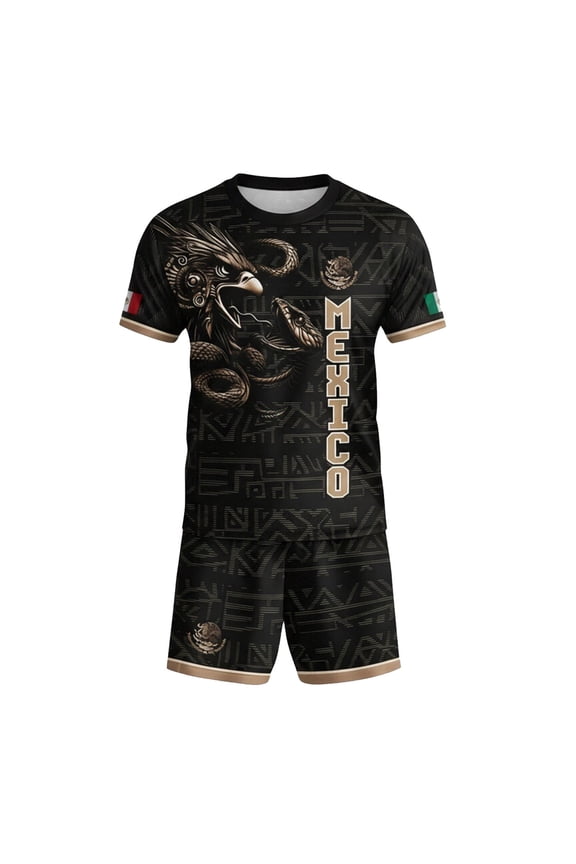 Kids Boys Girls Soccer Outfits Mexico Jersey Athletic And Shorts Sports For Youth Training And Play Casual Football Fans Outfit 3-14 Years