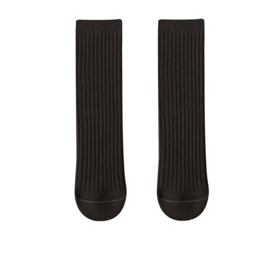 Kids Boys Girls Socks Unisex Solid Color Funny Casual Crew Toddler Dress Sock, 1-12 Years, Black