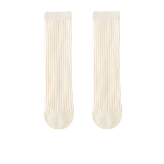 Kids Boys Girls Socks Unisex Solid Color Funny Casual Crew Toddler Dress Sock, 1-12 Years, White
