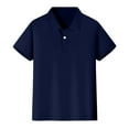 thumbnail image 1 of Kids Boys Girls Solid Color Button Down Short Sleeve School Uniform Polo Shirt(Size:7-8 Years), 1 of 6