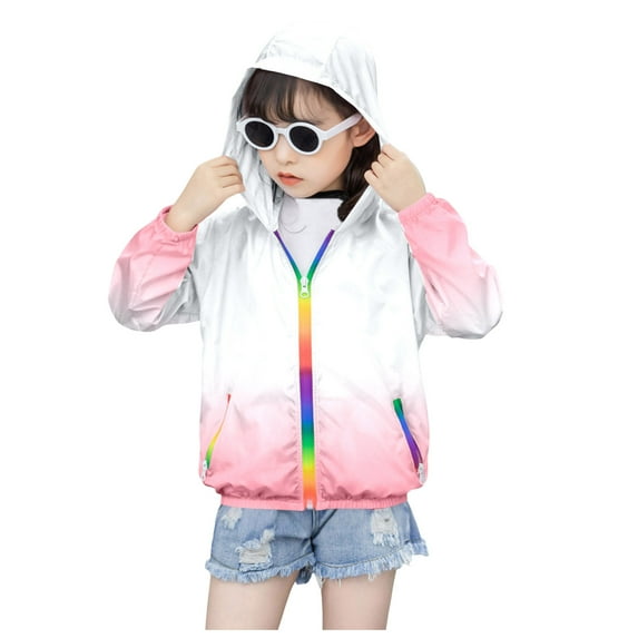 Kids Boys Girls Sun Tie Dye Sunscreen Hoodie Jacket Toddler Lightweight Summer Breathable Outwear,Size 5 Years-6 Years