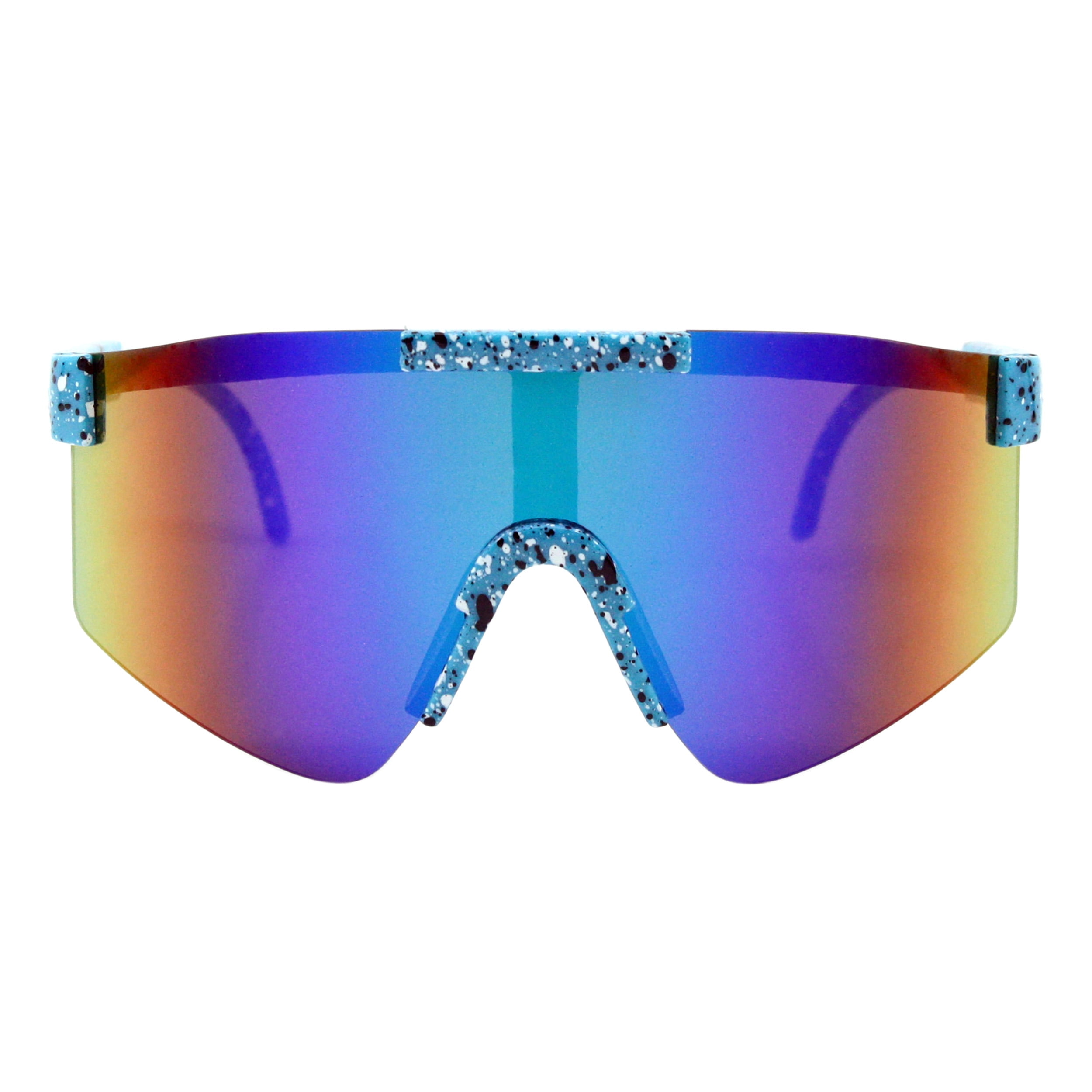 Boys Kids Size 80s Paint Splatter Oversize Rimless Sport