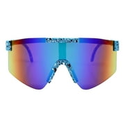 Kids Boys & Girls Sunglasses Oversized Sports Blue, Teal Mirror Lens UV400
