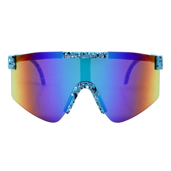 Kids Boys & Girls Sunglasses Oversized Sports Blue, Teal Mirror Lens UV400