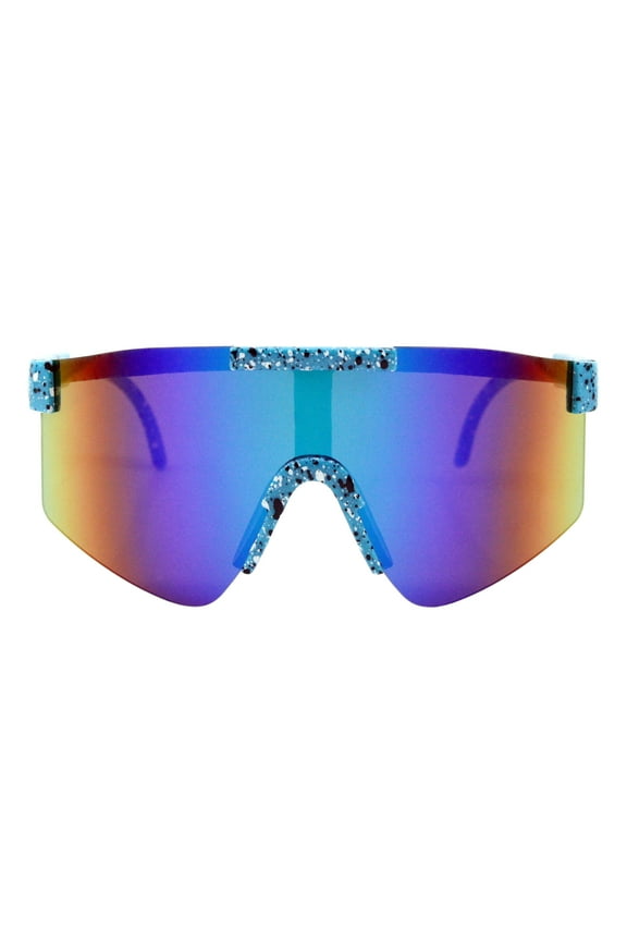 Kids Boys & Girls Sunglasses Oversized Sports Blue, Teal Mirror Lens UV400