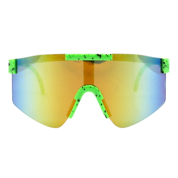 Kids Boys & Girls Sunglasses Oversized Sports Green, Orange Mirror Lens UV400