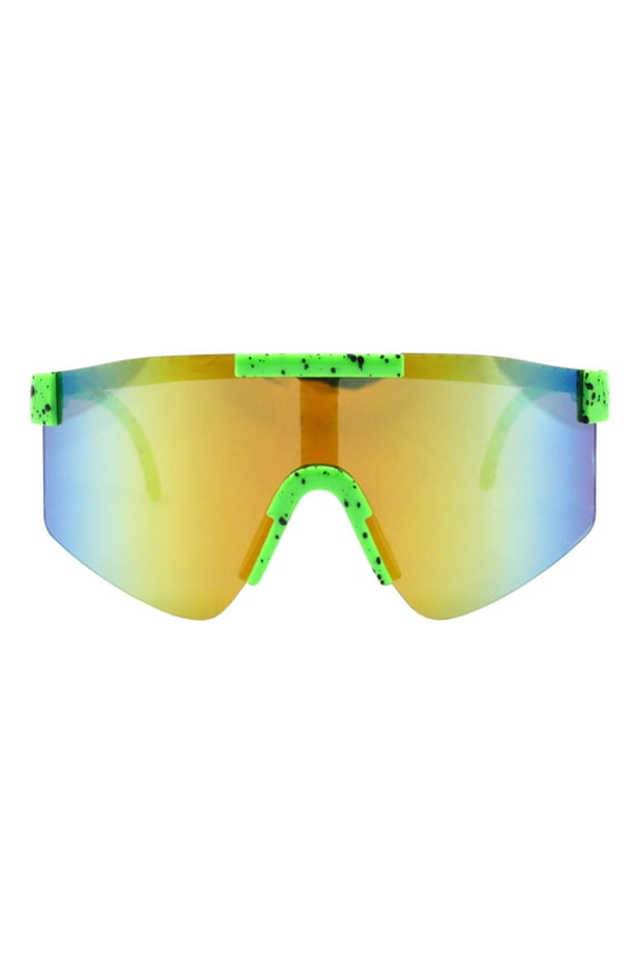 Kids Boys & Girls Sunglasses Oversized Sports Green, Orange Mirror Lens UV400