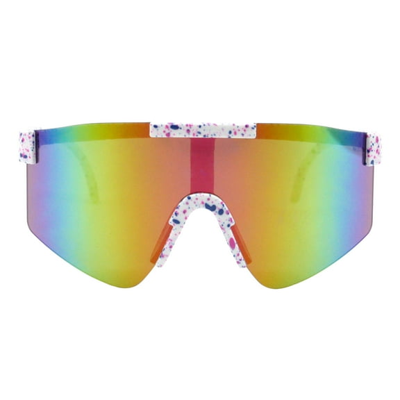 Kids Boys & Girls Sunglasses Oversized Sports White, Fuchsia Mirror Lens UV400