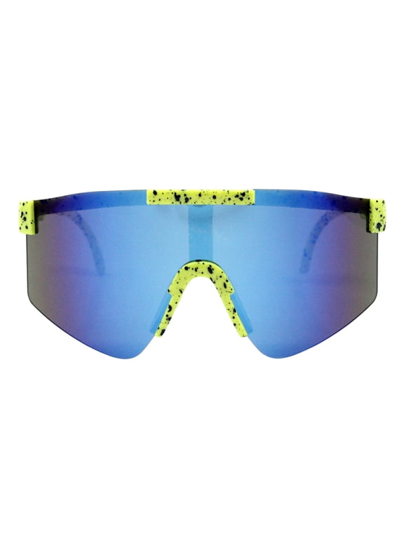 Kids Boys & Girls Sunglasses Oversized Sports Yellow, Blue Purple Mirror UV400