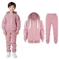 thumbnail image 1 of Kids Boys Girls Sweatsuit Set,2 Piece Long Sleeve Full ZipPink Hoodie Sweatpants Joggers Set Fall Clothes Kids Clothes 9-10 Years, 1 of 6