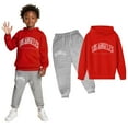 thumbnail image 1 of Kids Boys Girls Sweatsuit Set,2 Piece Long Sleeve Letter Pattern Tracksuit Pullover Hoodie and Active Jogger Pants Fall Winter Clothes 4-5 Years Old Girl Clothes, 1 of 3