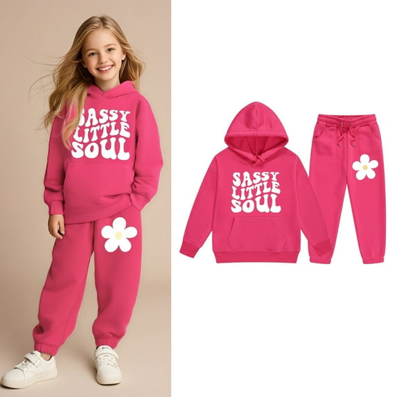 Kids Boys Girls Sweatsuit Set,2 Piece Long Sleeve Pink Tracksuit Hoodie Jogger Set Warm Fall Winter Clothes Boys' Tracksuits 6-7 Years