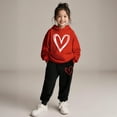 thumbnail image 1 of Kids Boys Girls Sweatsuit Set,2 Piece Long Sleeve Red Hoodie and Active Jogger Pants Winter Clothes Girls Clothing Size 5-6 Years Cute&nbsp;Boys Girls&nbsp;Clothing, 1 of 6