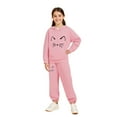 thumbnail image 1 of Kids Boys Girls Sweatsuit Set 2PC Long Sleeve Cartoon Prints Tracksuit Hoodie Leggings Pants Fall Clothes 6-7 Years Girls Clothes, 1 of 6