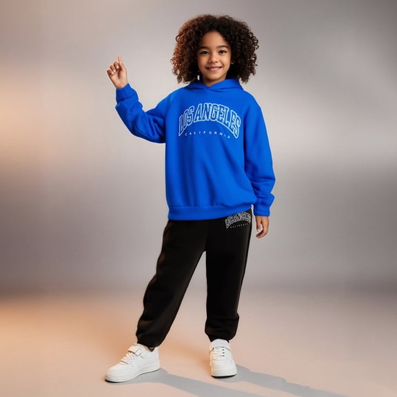 Kids Boys Girls Sweatsuit Set 2PC Long Sleeve Letter Graphic Tracksuit Pullover Hoodie Leggings Pants Fall Clothes Girl Clothes Size 4-5 Years