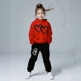 thumbnail image 1 of Kids Kids Sweatsuit Set for Girls,2PC Long Sleeve Red Sweatshirt and Jogger Pants Winter Clothes Teen Girl Trendy Clothes 5-6 Years Cute&nbsp;Boys Girls&nbsp;Clothing, 1 of 6