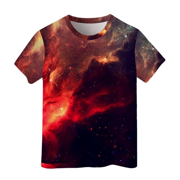 Kids Boys Girls T Shirts Size 8-9 Cool Printed T-Shirts Short Sleeve Casual Loose Crewneck T-Shirt Funny Party Shirt Soft Comfortable Children Clothes (Child, T14 Red, 8-9 Years)