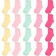 thumbnail image 1 of Kids Boys Girls Toddler Socks - Multipack Baby Socks for Kids Home Hiking Socks 1-13 Years - 20 Pairs Elastic Mid Cut Socks, 1 of 5