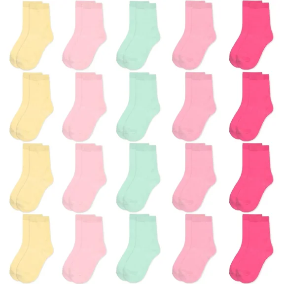 Kids Boys Girls Toddler Socks - Multipack Baby Socks for Kids Home Hiking Socks 1-13 Years - 20 Pairs Elastic Mid Cut Socks