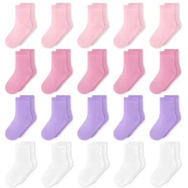 Kids Boys Girls Toddler Socks - Multipack Baby Socks for Kids Home Hiking Socks 1-13 Years - 20 Pairs Elastic Mid Cut Socks