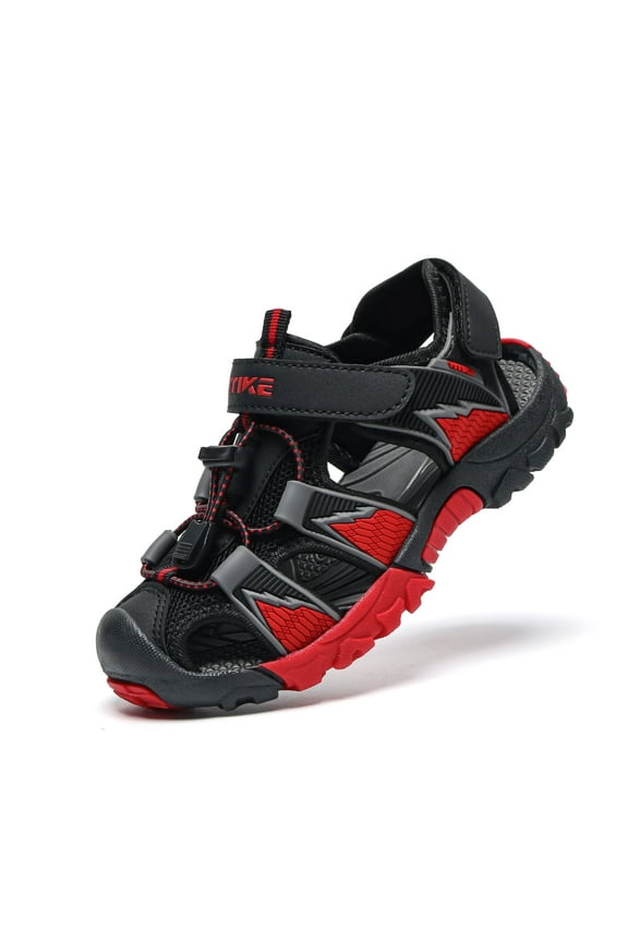 Kids Sports Closed Toe Sandals Breathable Boys Girls Non Slip Beach Water Shoes School Fashion(Size Toddler 8.5-Big Kids 6)