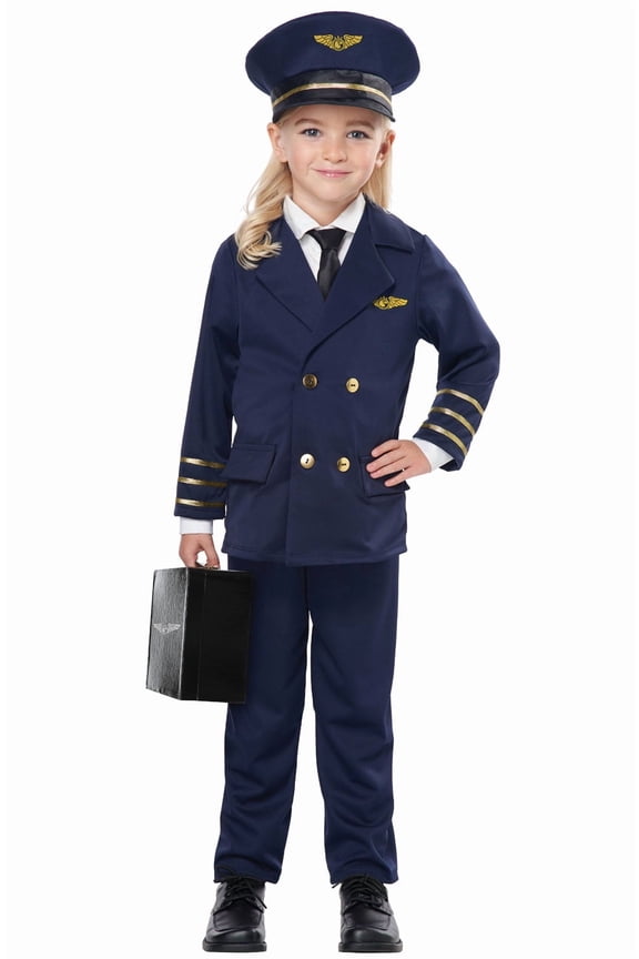 Kids Boys/Girls Unisex Captain Pilot Costume