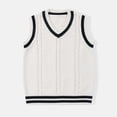 thumbnail image 1 of Kids Boys Girls V Neck Vest Sweater Sleeveless Warm Knitted Pullover Knitwear Tops Size 6-7 Years, 1 of 2