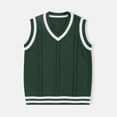 thumbnail image 1 of Kids Boys Girls V Neck Vest Sweater Sleeveless Warm Knitted Pullover Knitwear Tops, 1 of 2