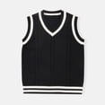 thumbnail image 1 of Kids Boys Girls V Neck Vest Sweater Sleeveless Warm Knitted Pullover Knitwear Tops, 1 of 2