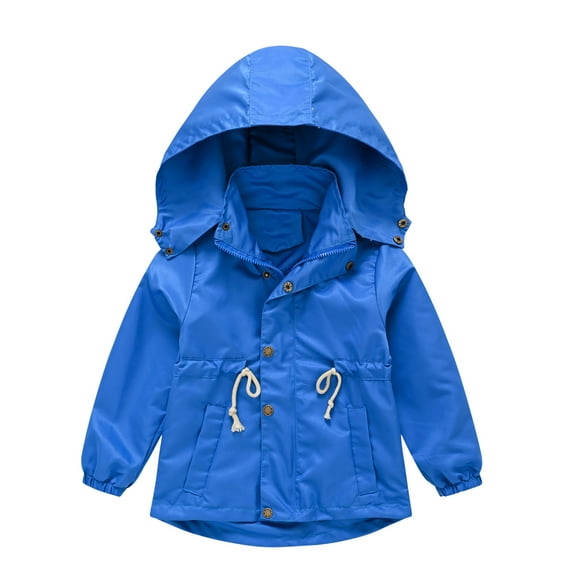 Kids Boys Girls Winter Coat with Pocket Hooded Jacket Toddler Zipper Windproof Outwear Kindergarten Outfits for Girls