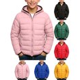 thumbnail image 1 of Kids Boys Girls Winter Coats & Jackets,Kids Lightweight Padded Hooded Puffer Autumn And Winter Coat Pink 1-2 Years, 1 of 5