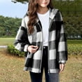 thumbnail image 1 of Kids Boys Girls Winter Fleece Lined Hooded Jacket with Zipper Pockets Long Sleeve Plaid Reversible Coat for Children Ages 5-16 Years, 1 of 5