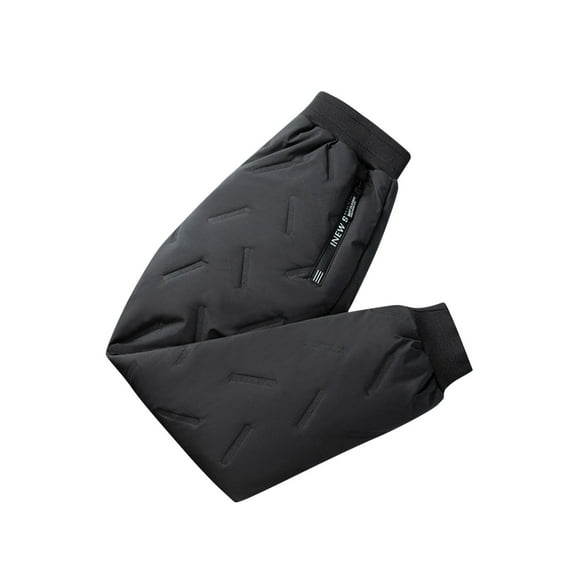 Kids Boys Girls Winter Snow Pant Fleece Lined Waterproof Thickened Down Pants with Zip Pocket Outdoor Active Warm Trousers