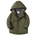 thumbnail image 1 of Kids Boys Girls Winter Thicken Coat Solid Hooded Jacket Toddler Windproof Thick Warm Outwear Reversible Hooded Jacket Coats Kids Youth down Jacket State Jacket Children Padded Jacket Toddlers Snow, 1 of 4