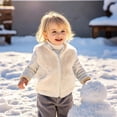 thumbnail image 1 of Kids Boys Girls Winter Vest Zipper Beige Vests Puffy Winter Clothes 2T, 1 of 9