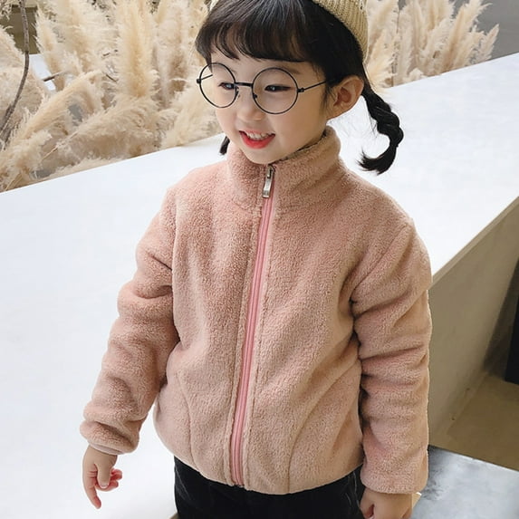 Kids Boys Girls Winter Warm Fleece Zipper Sweatshirts Toddler Casual Coats Jackets Outwear 1-10T