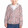 Kids Boys Girls Zip Up Hoodie Minimalist Cute Pink Pig Sun Protection