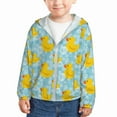 Kids Boys Girls Zip Up Hoodie Plaid Cartoon Cute Duck Bubble Sun