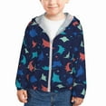 Kids Boys Girls Zip Up Hoodie cute stingrays fish navyblue Sun