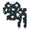 thumbnail image 1 of Kids Boys Halloween Pajamas Set Pumpkin Ghost Bat Print Pajamas Set Long Sleeve Crewneck Pullover Top Nightwear With Pants Set Kids Girls Clothes Size 7-8 Years, 1 of 5