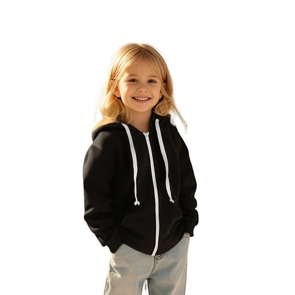 Kids Boys Hoodie Black Zip Hooded Long Sleeve Pullover Tops Winter Clothes Toddler Boy Clothes 4T