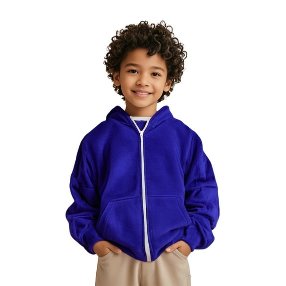 Kids Boys Hoodie Blue Zip up Hoodies Casual Long Sleeve Classic Hoodie Winter Clothes Toddler Girl Clothes 7-8 Years Kids Clothes