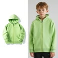 thumbnail image 1 of Kids Boys Hoodie Casual Long Sleeve Hoodies with Zipper Light Green Hooded Pocket Warm Fall Winter Clothes Girls Clothes 4T, 1 of 7