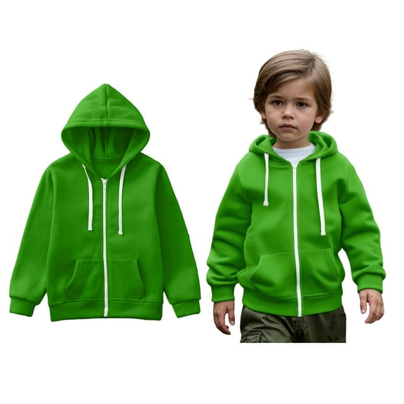 Kids Boys Hoodie Full Zip Hoodies Long Sleeve Pullover Tops Warm Fall Winter Clothes 7-8 Years Old Girl Clothes