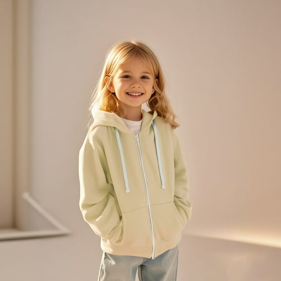 Kids Boys Hoodie Kids Beige Zip Hooded Long Sleeve Pullover Tops Fall Clothes 5-6 Years Old Boy Clothes