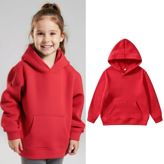 Kids Boys Hoodie Kids Red Hooded Lightweight Long Sleeve Hoodies Warm Fall Winter Clothes 8-10 Years Boy Clothes