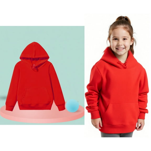 Kids Boys Hoodie Kids Red Hoodie Long Sleeve Pullover Tops Fall Clothes 4-5 Years Girls Clothes