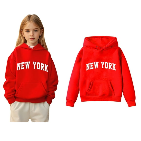 Kids Boys Hoodie Letter Pattern Hooded Long Sleeve Soft Sweatshirts Top Warm Fall Winter Clothes Kids Boys Clothes 5-6 Years