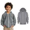 thumbnail image 1 of Kids Boys Hoodie Lightweight Long Sleeve Hoodies with Zipper Grey Hooded Pocket Fall Winter Clothes Toddler 6-7 Years Boys Clothes, 1 of 6